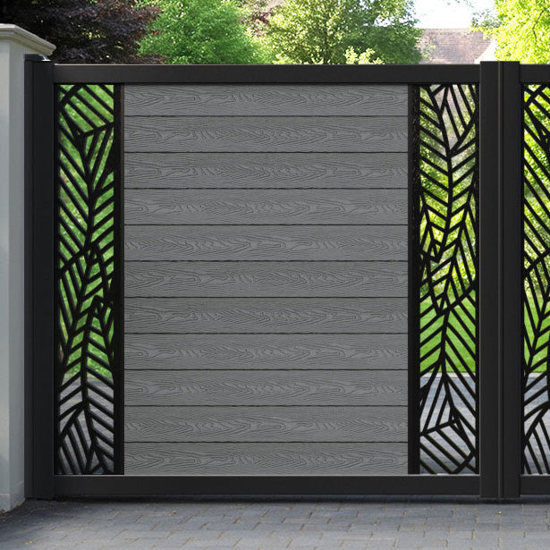 Classic Habitat Straight Top Driveway Gate - Mid Grey - Middle & End Screen