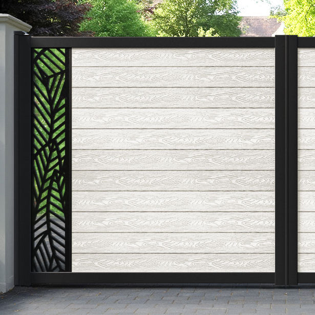 Classic Habitat Straight Top Driveway Gate - Light Stone - End Screen