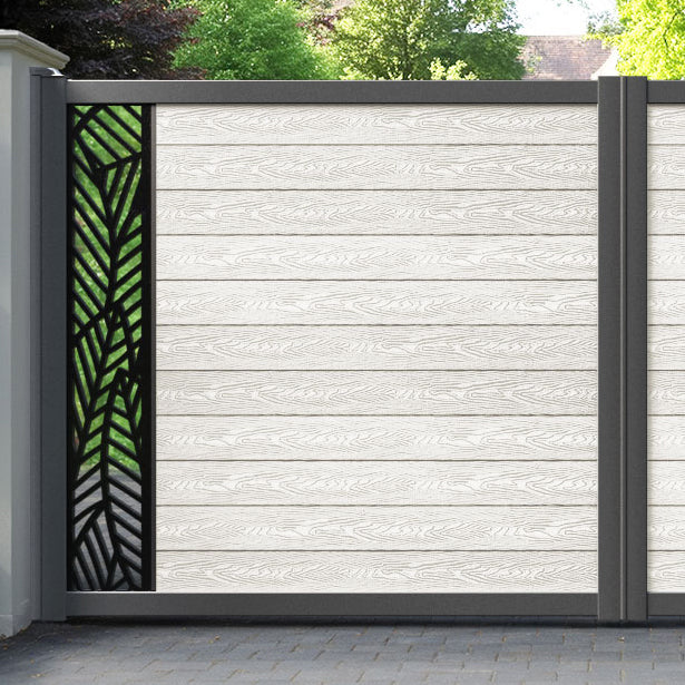 Classic Habitat Straight Top Driveway Gate - Light Stone - End Screen