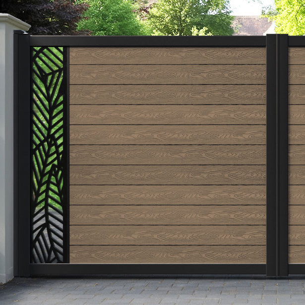 Classic Habitat Straight Top Driveway Gate - Teak - End Screen