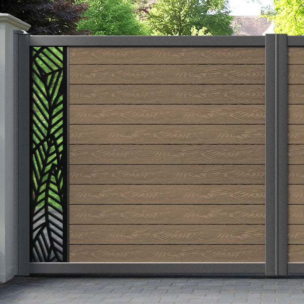 Classic Habitat Straight Top Driveway Gate - Teak - End Screen