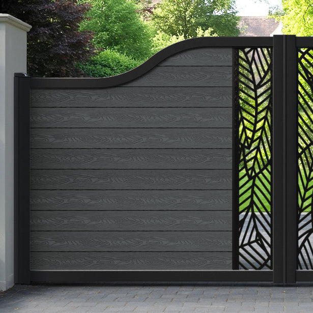 Classic Habitat Curved Top Driveway Gate - Dark Grey - Middle Screen