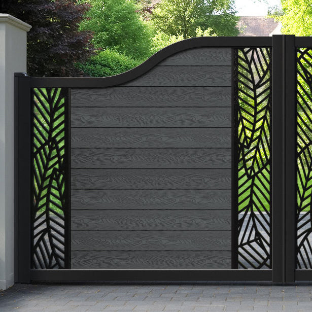 Classic Habitat Curved Top Driveway Gate - Dark Grey - Middle & End Screen
