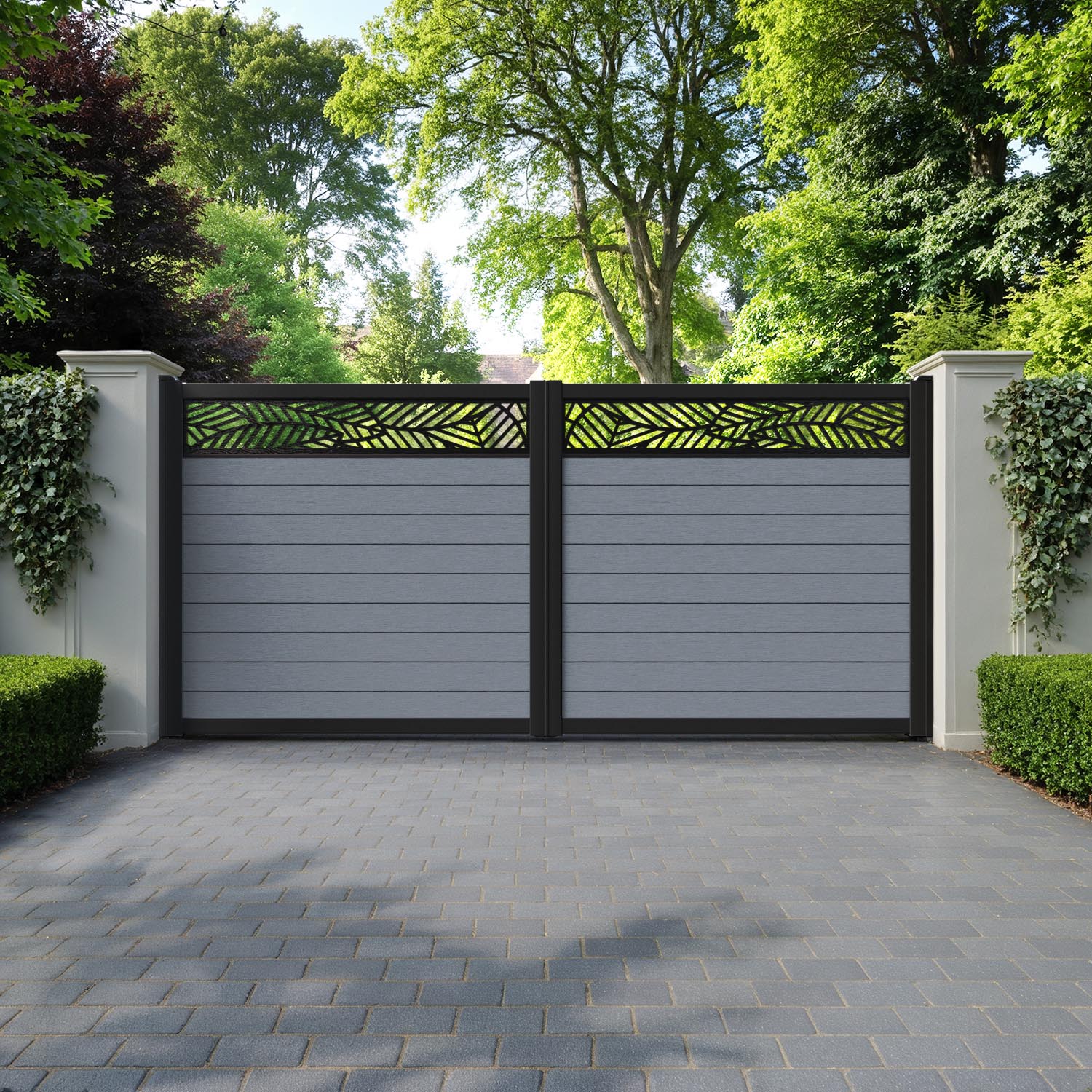 Fusion Habitat Straight Top Driveway Gate - Anthracite - Top Screen