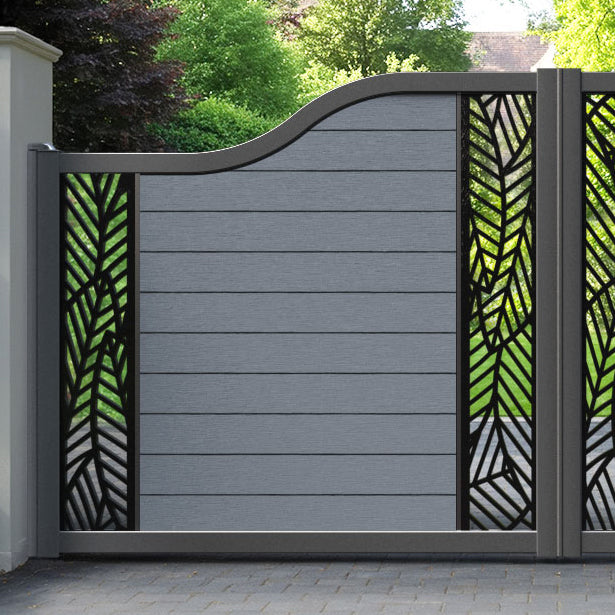 Fusion Habitat Curved Top Driveway Gate - Anthracite - Middle & End Screen