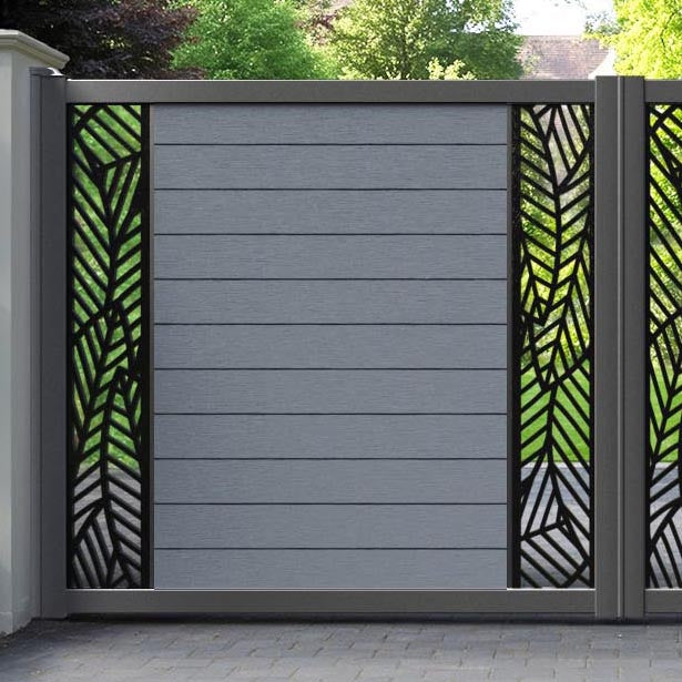 Fusion Habitat Straight Top Driveway Gate - Anthracite - Middle & End Screen