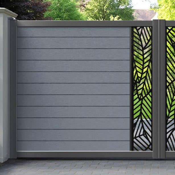 Fusion Habitat Straight Top Driveway Gate - Anthracite - Middle Screen