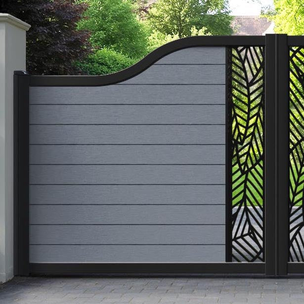 Fusion Habitat Curved Top Driveway Gate - Anthracite - Middle Screen
