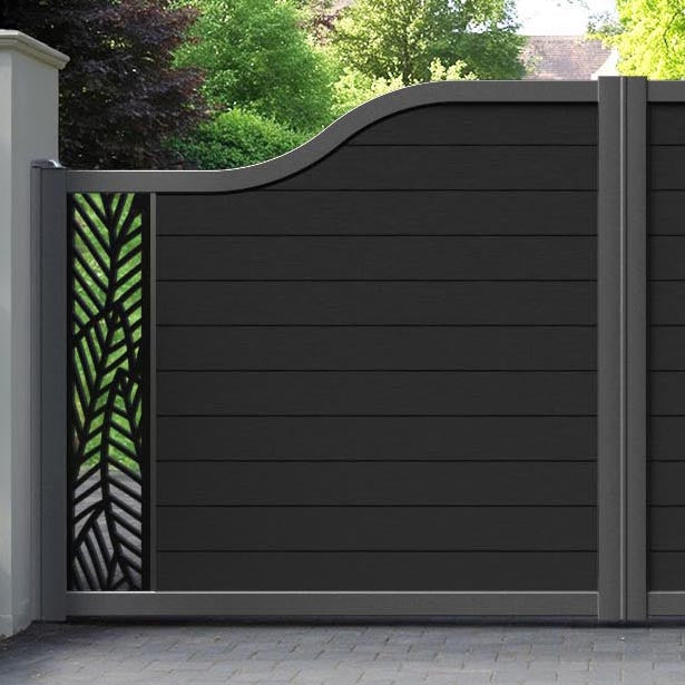 Fusion Habitat Curved Top Driveway Gate - Black - End Screen