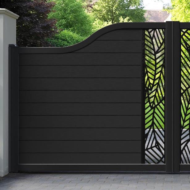 Fusion Habitat Curved Top Driveway Gate - Black - Middle Screen
