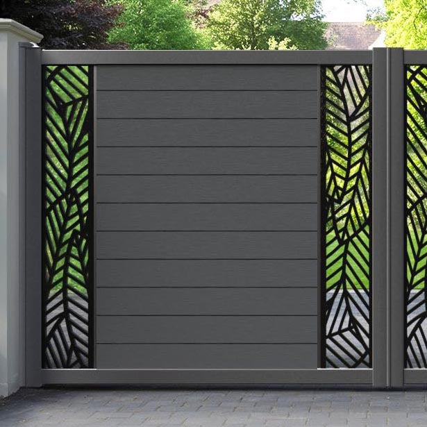 Fusion Habitat Straight Top Driveway Gate - Dark Grey - Middle & End Screen