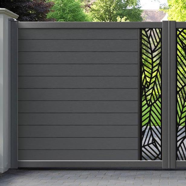 Fusion Habitat Straight Top Driveway Gate - Dark Grey - Middle Screen