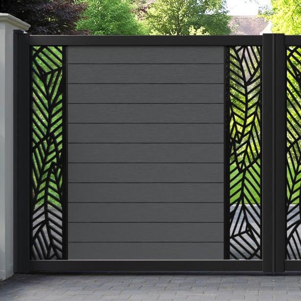Fusion Habitat Straight Top Driveway Gate - Dark Grey - Middle & End Screen
