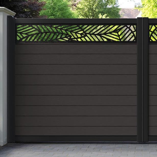 Fusion Habitat Straight Top Driveway Gate - Dark Oak - Top Screen