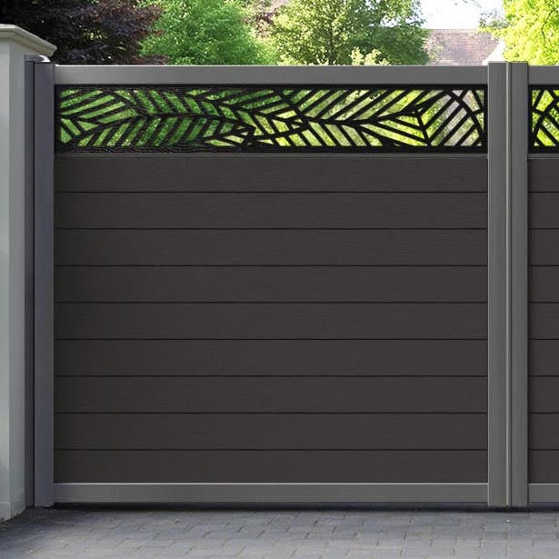 Fusion Habitat Straight Top Driveway Gate - Dark Oak - Top Screen