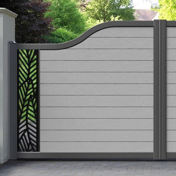 Fusion Habitat Curved Top Driveway Gate - Light Grey - End Screen