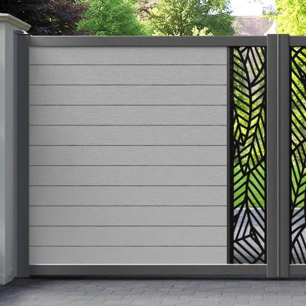 Fusion Habitat Straight Top Driveway Gate - Light Grey - Middle Screen
