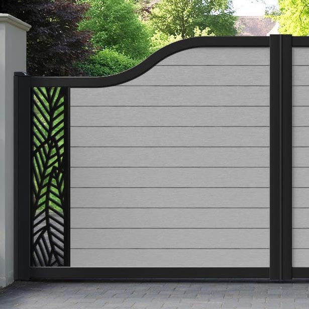Fusion Habitat Curved Top Driveway Gate - Light Grey - End Screen