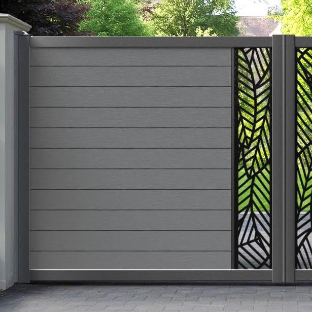 Fusion Habitat Straight Top Driveway Gate - Mid Grey - Middle Screen