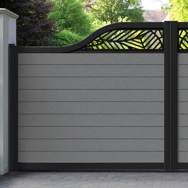 Fusion Habitat Curved Top Driveway Gate - Mid Grey - Top Screen
