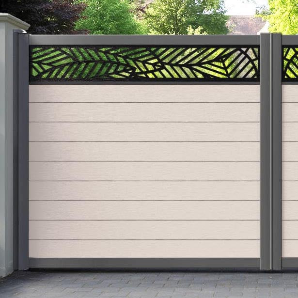 Fusion Habitat Straight Top Driveway Gate - Mid Stone - Top Screen