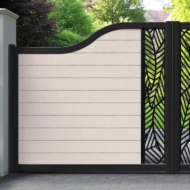 Fusion Habitat Curved Top Driveway Gate - Mid Stone - Middle Screen