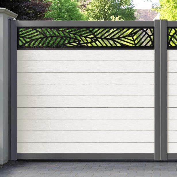 Fusion Habitat Straight Top Driveway Gate - Light Stone - Top Screen
