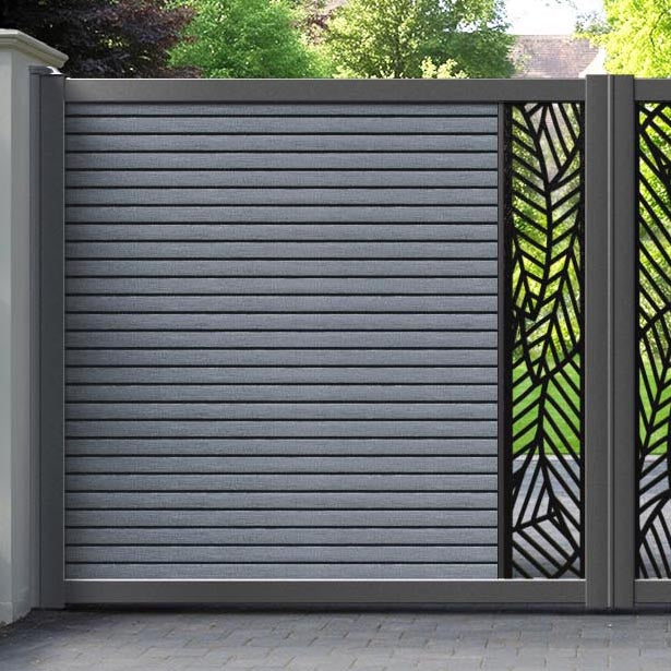 Hudson Habitat Straight Top Driveway Gate - Anthracite - Middle Screen