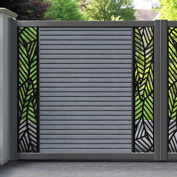 Hudson Habitat Straight Top Driveway Gate - Anthracite - Middle & End Screen