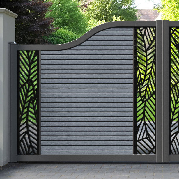 Hudson Habitat Curved Top Driveway Gate - Anthracite - Middle & End Screen