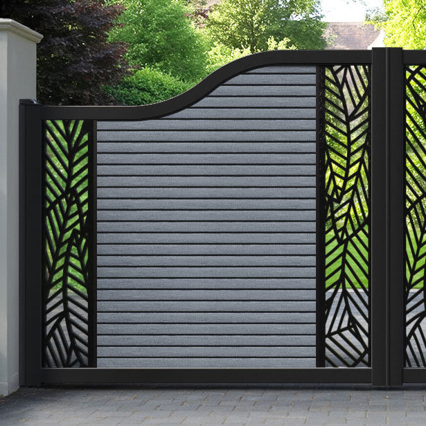 Hudson Habitat Curved Top Driveway Gate - Anthracite - Middle & End Screen