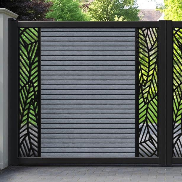 Hudson Habitat Straight Top Driveway Gate - Anthracite - Middle & End Screen