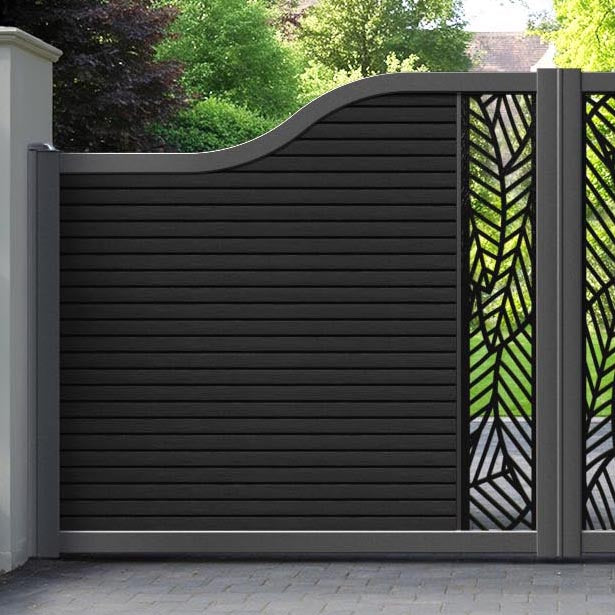 Hudson Habitat Curved Top Driveway Gate - Black - Middle Screen