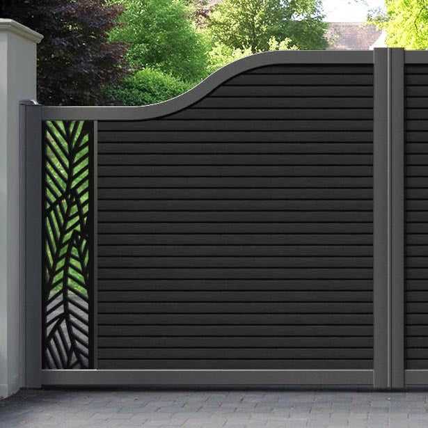 Hudson Habitat Curved Top Driveway Gate - Black - End Screen