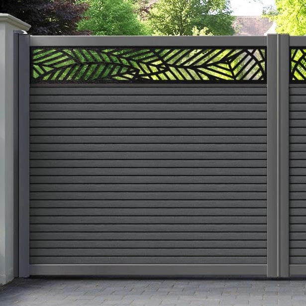 Hudson Habitat Straight Top Driveway Gate - Dark Grey - Top Screen