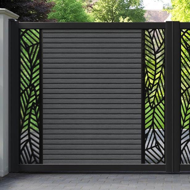 Hudson Habitat Straight Top Driveway Gate - Dark Grey - Middle & End Screen