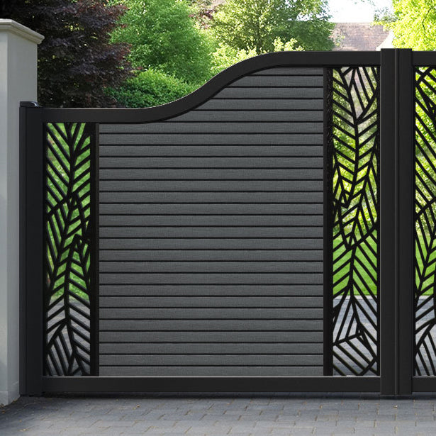 Hudson Habitat Curved Top Driveway Gate - Dark Grey - Middle & End Screen
