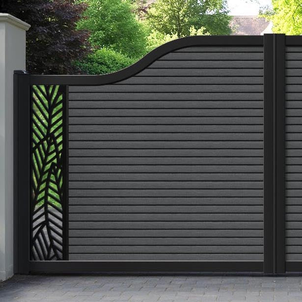 Hudson Habitat Curved Top Driveway Gate - Dark Grey - End Screen