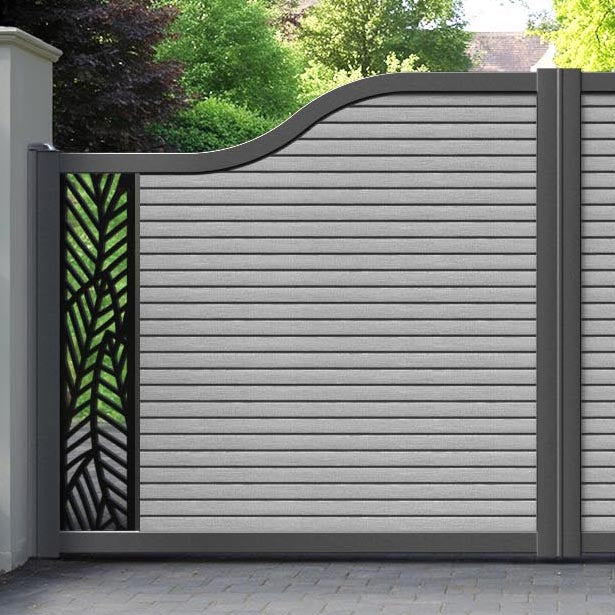 Hudson Habitat Curved Top Driveway Gate - Light Grey - End Screen