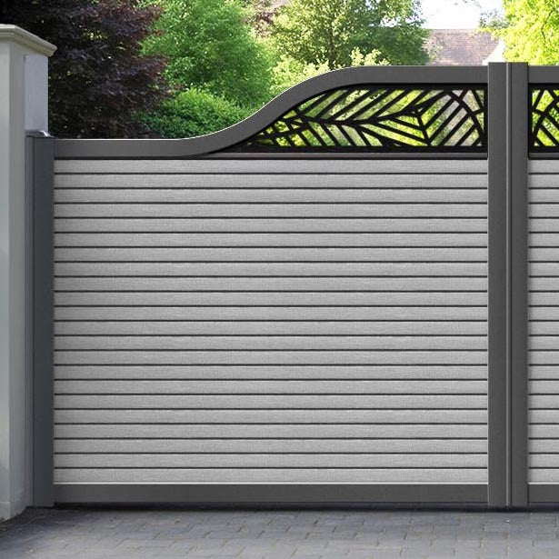 Hudson Habitat Curved Top Driveway Gate - Light Grey - Top Screen
