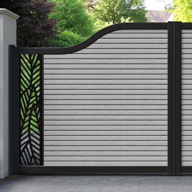 Hudson Habitat Curved Top Driveway Gate - Light Grey - End Screen