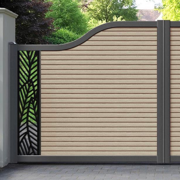 Hudson Habitat Curved Top Driveway Gate - Light Oak- End Screen
