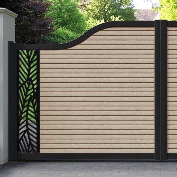 Hudson Habitat Curved Top Driveway Gate - Light Oak- End Screen