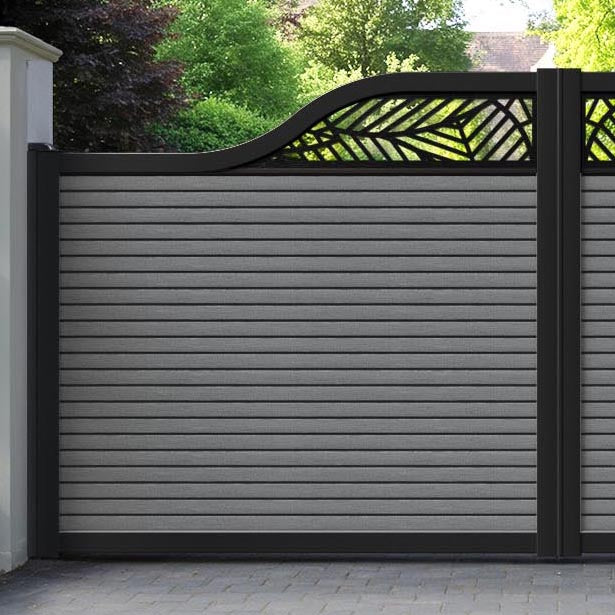 Hudson Habitat Curved Top Driveway Gate - Mid Grey - Top Screen