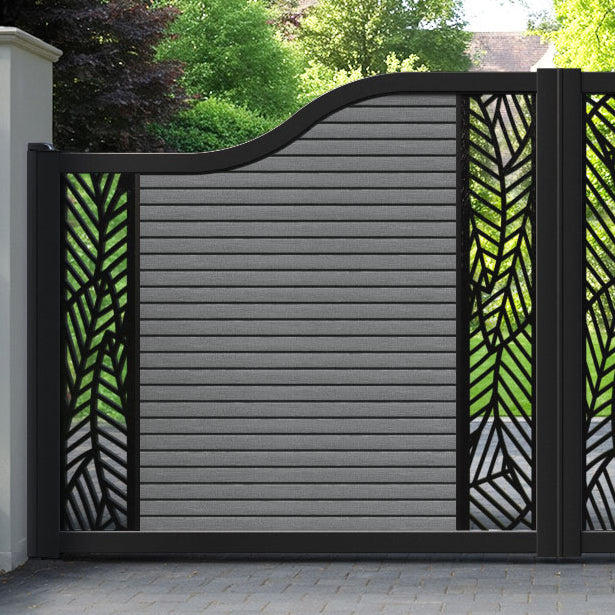 Hudson Habitat Curved Top Driveway Gate - Mid Grey - Middle & End Screen