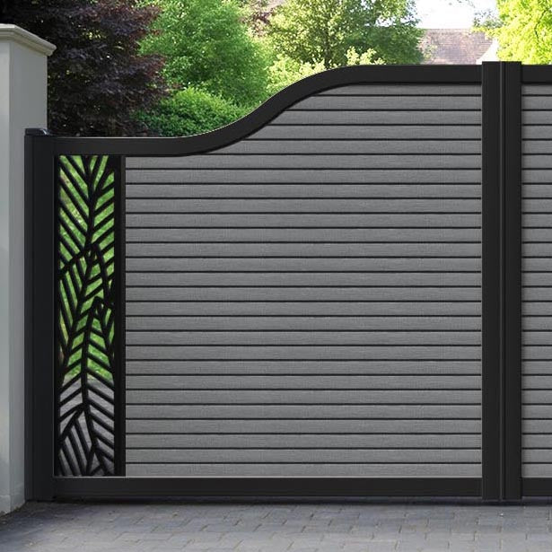 Hudson Habitat Curved Top Driveway Gate - Mid Grey - End Screen