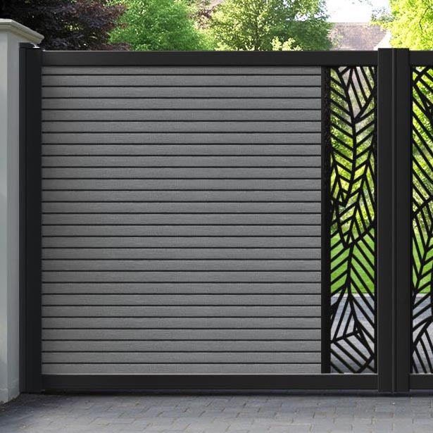 Hudson Habitat Straight Top Driveway Gate - Mid Grey - Middle Screen