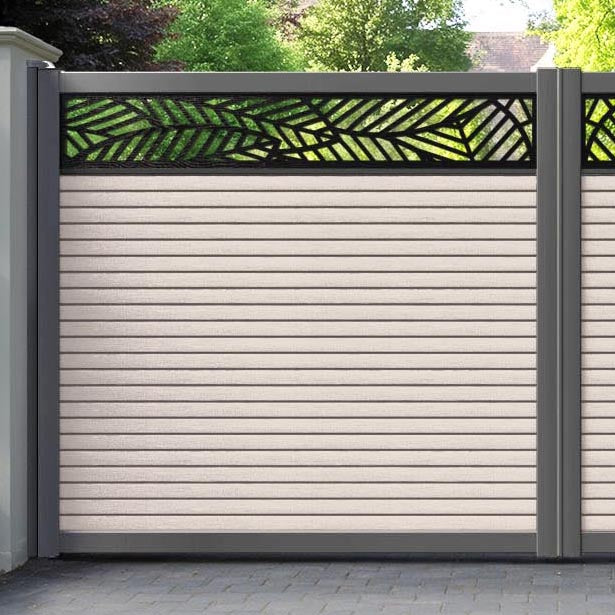 Hudson Habitat Straight Top Driveway Gate - Mid Stone - Top Screen