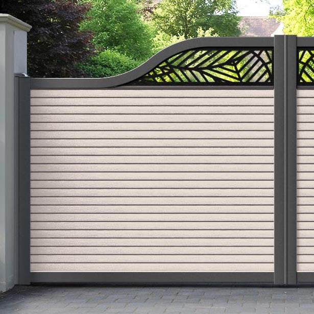 Hudson Habitat Curved Top Driveway Gate - Mid Stone - Top Screen