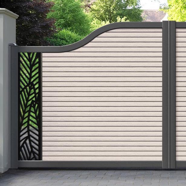 Hudson Habitat Curved Top Driveway Gate - Mid Stone - End Screen